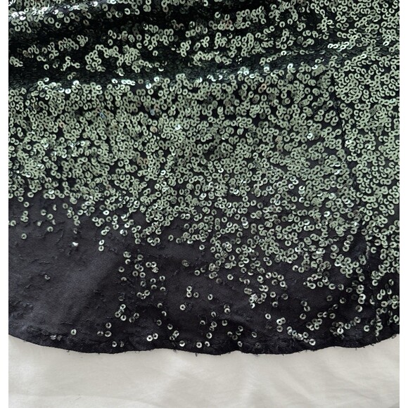 Badgley Mishka Emerald Green Gown With Cut-Outs Full Length W/Sweep Train Sz 8 - Picture 7 of 16